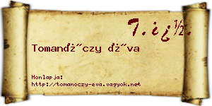 Tomanóczy Éva névjegykártya