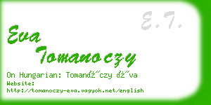 eva tomanoczy business card
